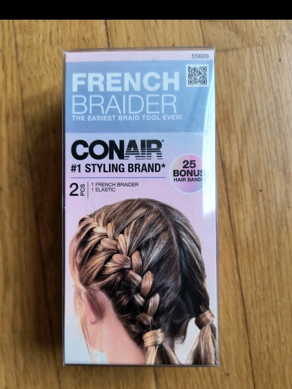 Conair French Braider Easiest Braid Tool 25 Bonus Hair Bands 1 Elastic Band NIB